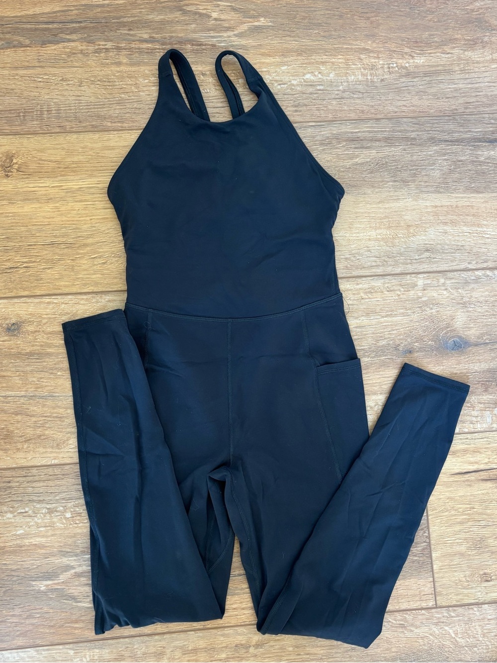 Free People FP Movement Black Long Jumpsuit One Piece Workout Set
